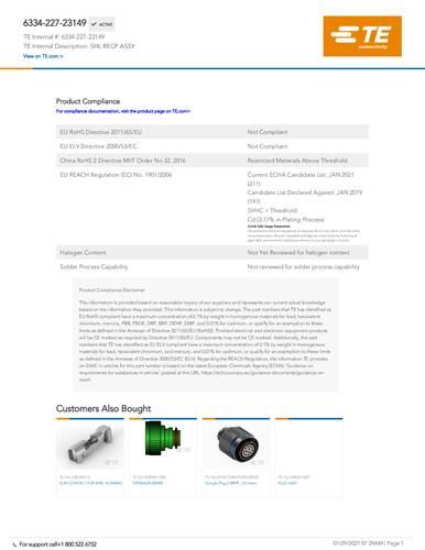 teconnectivity TE Connectivity 6334-227-23149 Package 1St.