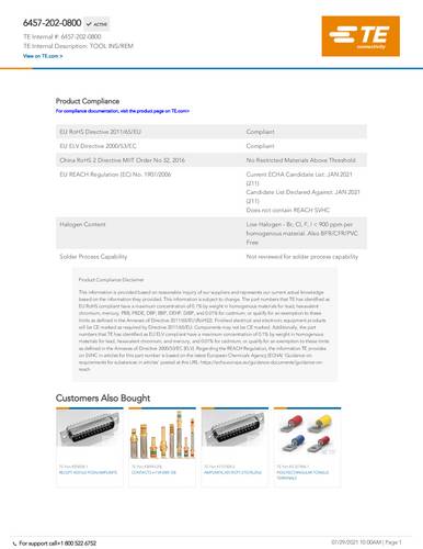 TE Connectivity 6457-202-0800 Package