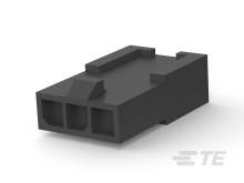 Ein schwarzer dreipoliger Steckverbindergehäuse, üblicherweise in elektronischen Geräten verwendet.