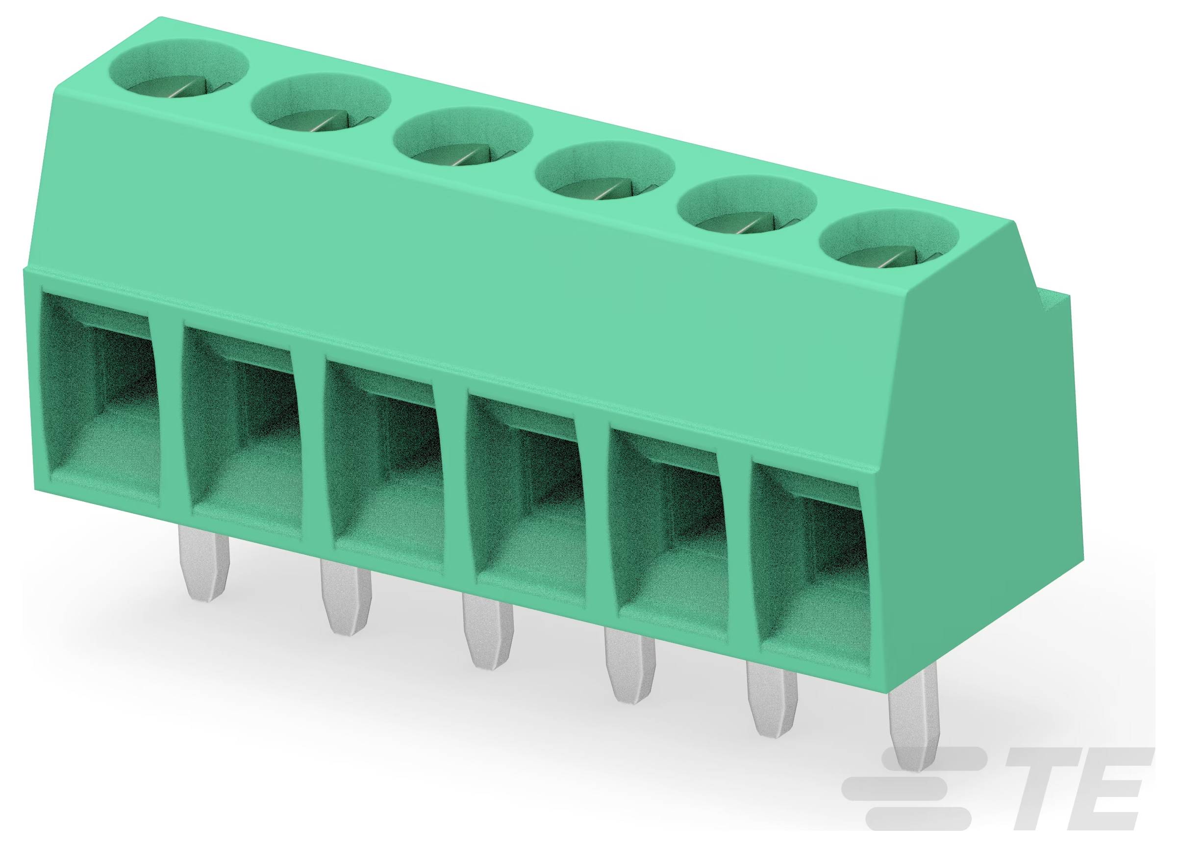 Eine beige rechteckige elektronische Komponente mit zwei Metallstiften.