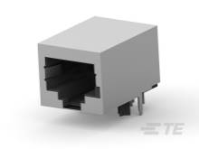 Ein rechteckiger, weißer Ethernet-Anschluss mit einem offenen Port, geeignet zum Anschluss eines Netzwerkkabels.