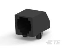 Schwarzer RJ45-Buchsenstecker auf weißem Hintergrund, hauptsächlich für Ethernet-Netzwerkverbindungen verwendet.