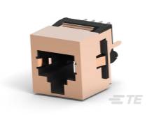 Ein einzelner Ethernet-Anschluss in einer quadratischen Hülle. Das Design ist schlicht, und der Anschluss scheint für Datenübertragung geeignet.