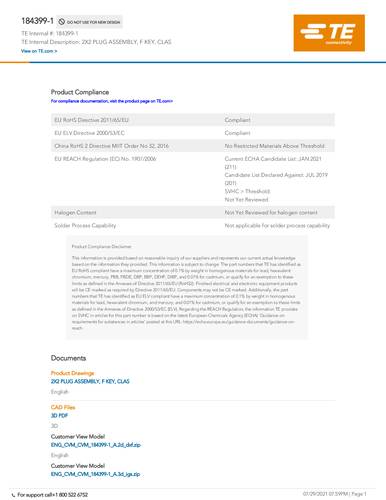 TE Connectivity 184399-1