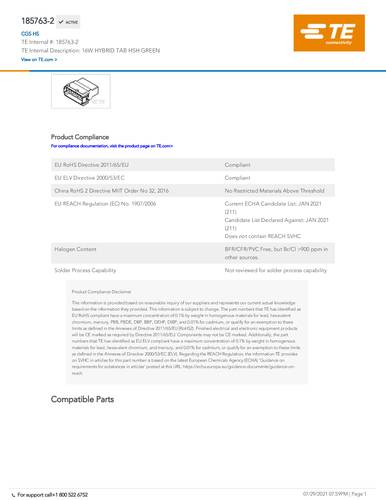 TE Connectivity 185763-2 Box