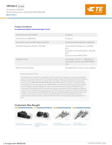 TE Connectivity 1897645-2 Bag