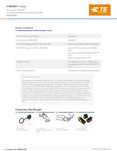 TE Connectivity 2-962340-1 Box