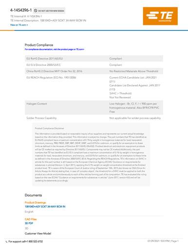 TE Connectivity 4-1454396-1 Package