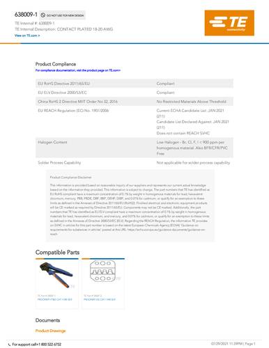 TE Connectivity 638009-1 Package