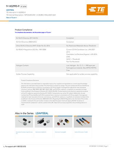 TE Connectivity 9-1452995-9 1 St. Box