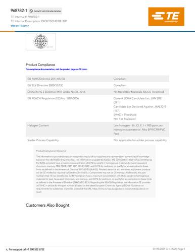 teconnectivity TE Connectivity 968782-1 Bag