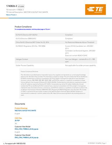 TE Connectivity 1740826-3 Bag