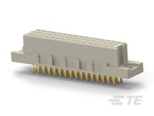 Steckverbinder mit mehreren Pins, für elektronische Verbindungen. Beige Kunststoffgehäuse, zeigt eine Seitenansicht der Pins.
