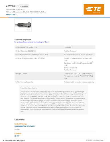 TE Connectivity Solar Installation Market 2-1971861-1 Inhalt