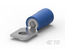 Elektrische Kabelschuhe mit blauer Isolierung, geeignet für Kabelverbindungen. Hauptsächlich für Elektroinstallationen verwendet.