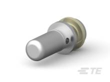 Metallischer Stift mit einem abgerundeten Ende und einem kleinen Loch an der Seite, möglicherweise ein Maschinenteil oder -zubehör.