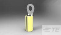 Eine gelbe zylindrische Batterie mit Metallschlaufe oben, vor grauem Hintergrund.