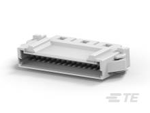 Ein rechteckiger, flacher Steckverbinder mit mehreren kleinen Metallpins, verwendet für elektronische Verbindungen.