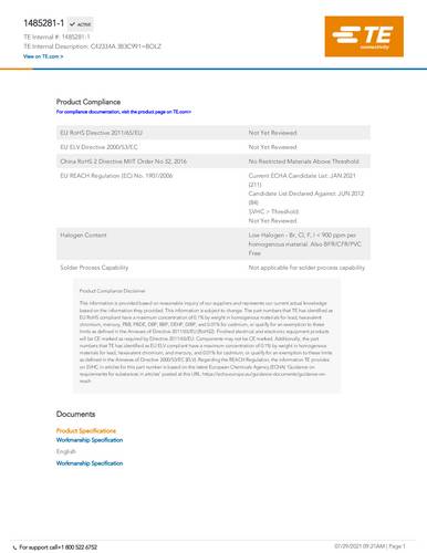 TE Connectivity 1485281-1