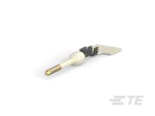 Ein kleiner Metall- und Kunststoffadapter mit einem goldfarbenen Stift. Verwendung möglicherweise für elektronische oder technische Zwecke.