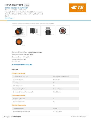 teconnectivity TE Connectivity HDP24-24-23PT-L015