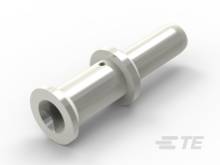 Metallischer zylindrischer Bolzen mit einer Scheibe nahe einem Ende, glänzende Oberfläche, möglicherweise ein Maschinenteil.
