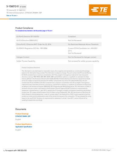 TE Connectivity 5-106012-0