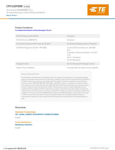 teconnectivity TE Connectivity ZPF000000000112116 1St.