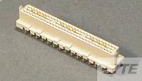 Ein Computer-RAM-Modul in Nahaufnahme, das die goldenen und silbernen Kontakte sowie die Speicherchips auf einer Seite zeigt.