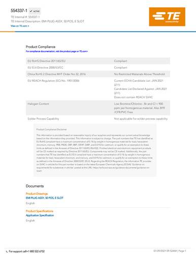 TE Connectivity 554337-1 Package