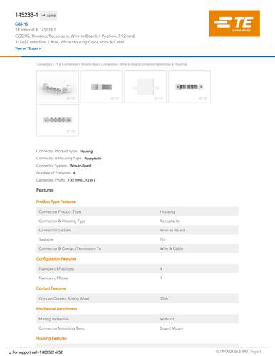 TE Connectivity 145233-1 Package