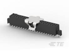Steckverbinder mit zwei Reihen von Metallpins, geeignet für die Verbindung in elektronischen Schaltungen.