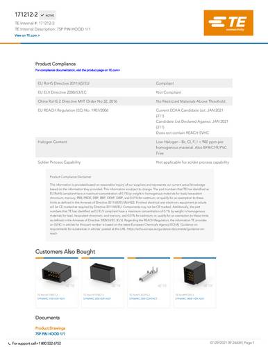TE Connectivity 171212-2 Bag