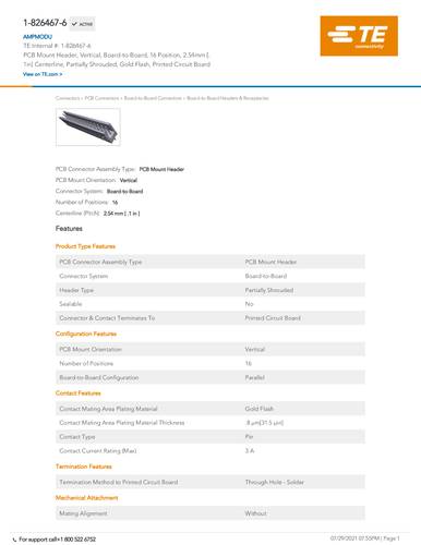TE Connectivity 1-826467-6 Carton