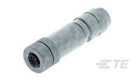 Industrie-Steckverbinder aus Metall, zylindrische Form, robustes Design für raue Umgebungen.