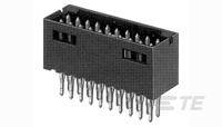 Ein schwarzer, rechteckiger IC-Chip mit zwei Reihen von Pins.