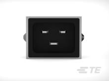 Ein freundliches Gesicht, das einem elektrischen Stecker ähnelt, mit zwei großen Augen und einem kleinen Mund vor weißem Hintergrund.