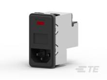 Schalter mit rotem Indikatorlicht, rechteckiger Form, geeignet für elektronische Geräte und Steuerungssysteme.