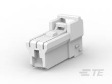 Weißer RJ45-Keystone für Netzwerkverkabelung.