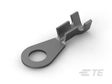 Metallkabelschuh mit Ringverbindung und gekrümmtem Flansch zur sicheren Verbindung von elektrischen Kabeln.