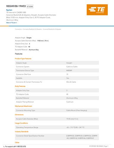 TE Connectivity CW2901-000 Package