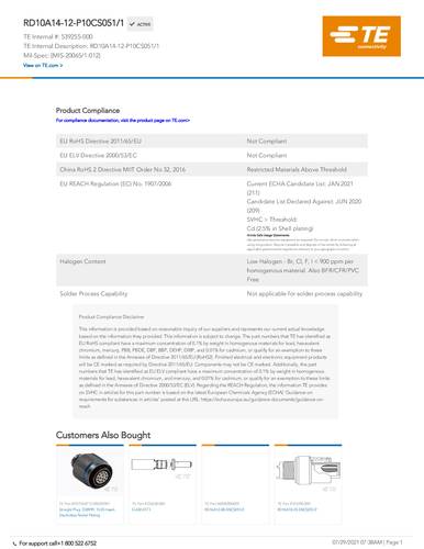 teconnectivity TE Connectivity 539255-000 Bag 1St.