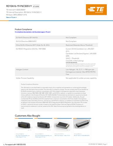 teconnectivity TE Connectivity 600253N007 Bag 1St.