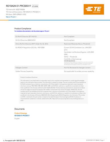 teconnectivity TE Connectivity 600274N006 Bag 1St.