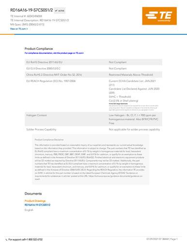 teconnectivity TE Connectivity 600434N004 Package 1St.