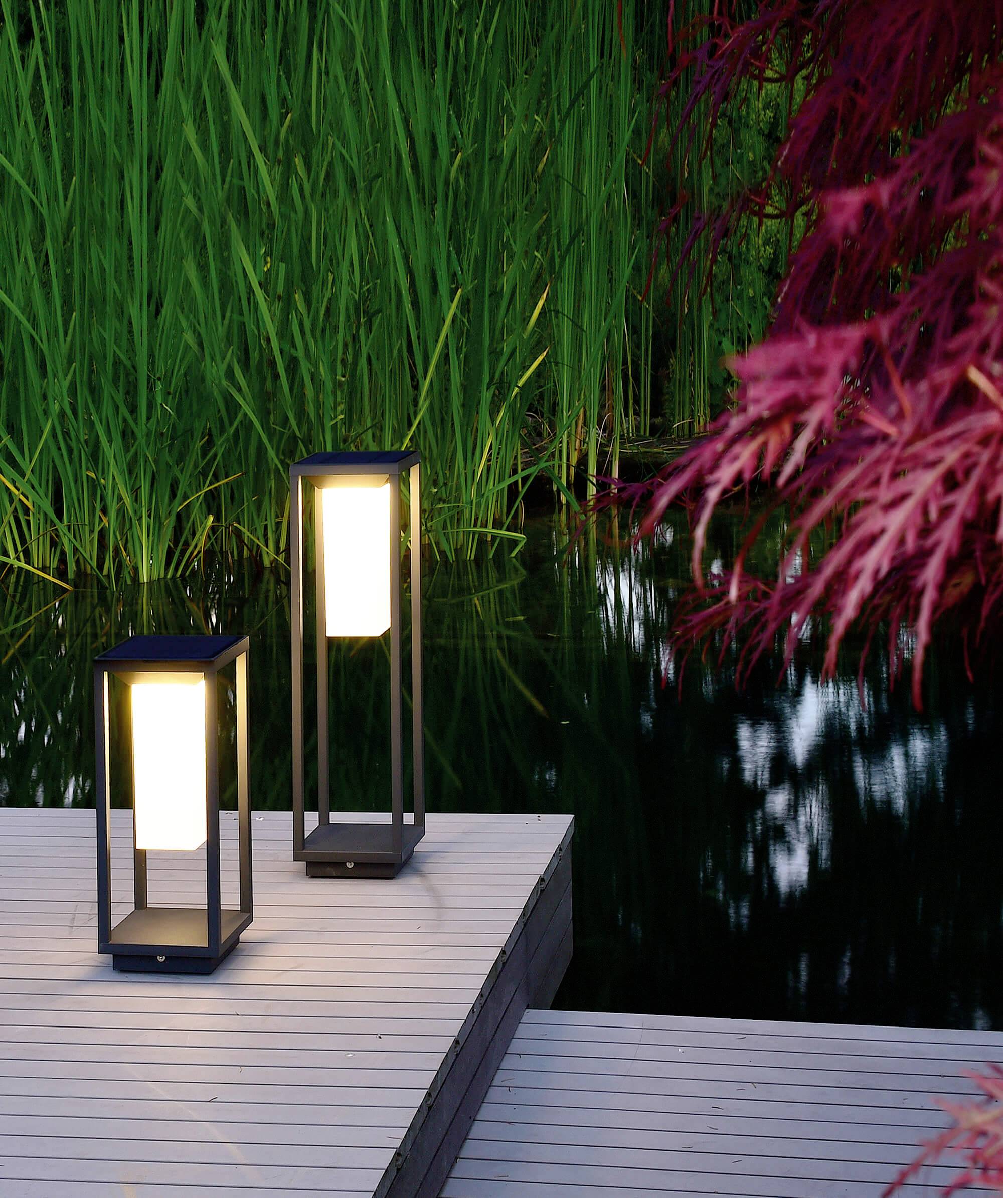 Deko Light 733050 Samas Solar 500 Solar-Außenstandleuchte mit Bewegungsmelder LED LED fest eingebaut 2.2W Dunkelgrau