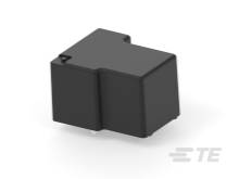 Ein schwarzes, rechteckiges elektronisches Bauteil vor weißem Hintergrund.