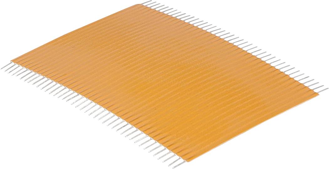 Eine orangefarbene, flexible Akupunkturmatte mit zahlreichen winzigen silbernen Nadeln, die hervorragen, die zur Akupressur-Therapie und Schmerzlinderung verwendet wird.