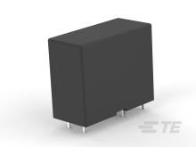 Schwarzer rechteckiger elektronischer Bauteil mit drei Anschlüssen, verwendet in elektronischen Schaltungen.