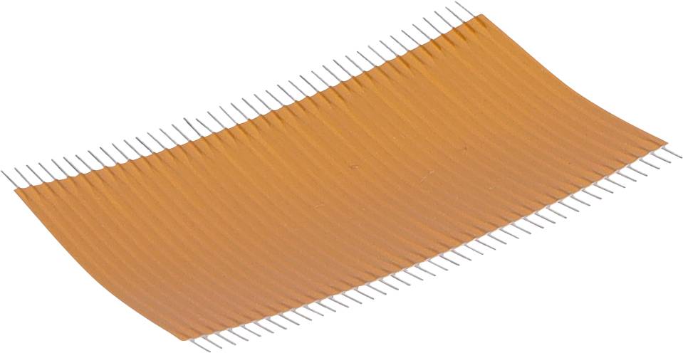 Eine orangefarbene U-förmige Zahnbürstenborste aus Nylon, mit reflektiertem Licht hervorgehoben, auf weißem Hintergrund.